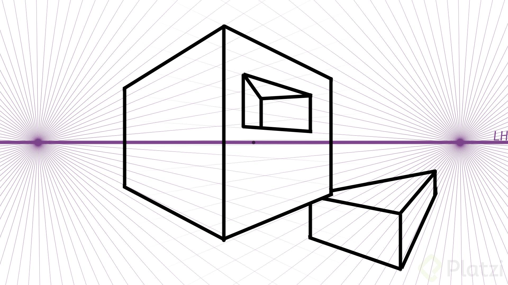 Perspectiva a uno y dos puntos de fuga Platzi